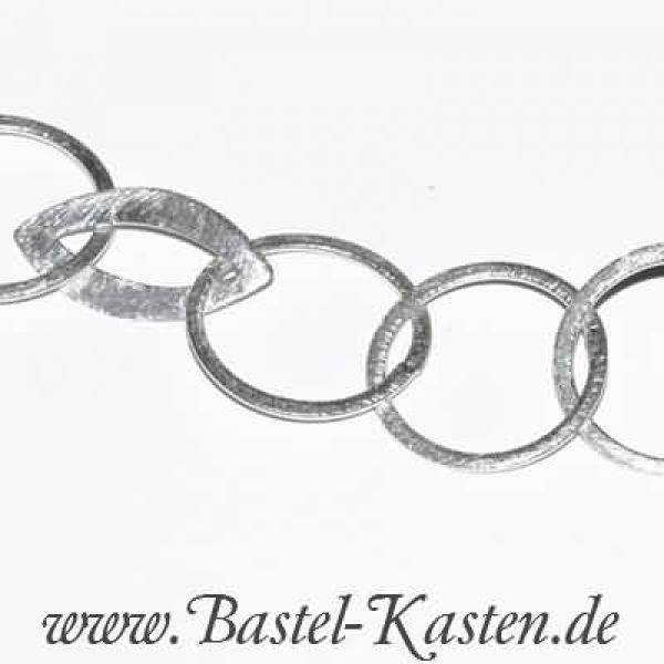 Rund + Navette gebürstet versilbert Typ 3 ca. 23 mm (Preis je 20 cm)