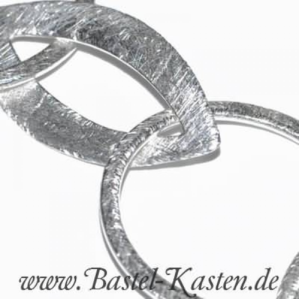 Rund + Navette gebürstet versilbert Typ 3 ca. 23 mm (Preis je 20 cm)