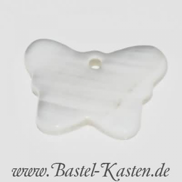 Schmetterlinge aus echtem Perlmutt weiß (5 Stück)