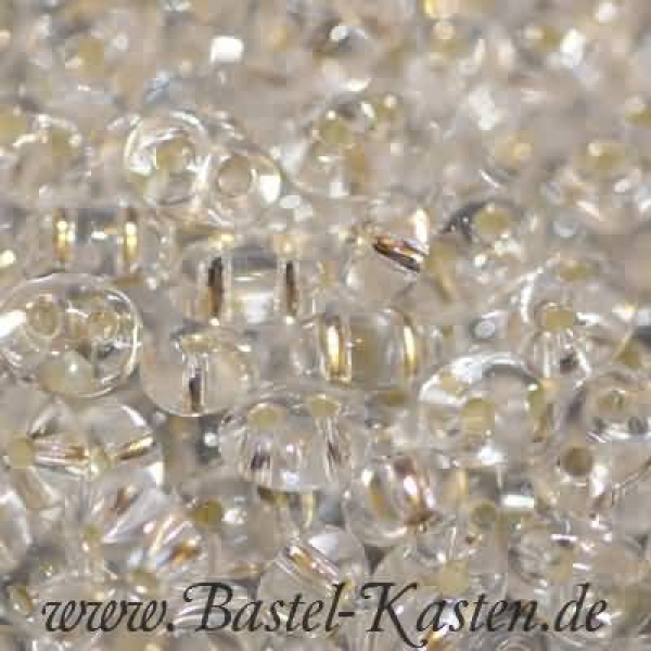Twin Beads 4 mm x 2,5 mm crystal silbereinzug (10 Gramm)