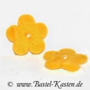 Filzblüte gelb ca. 30mm mit aufgenähter Perle (1 Stück)